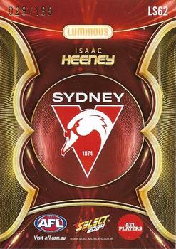 2024 Select AFL Footy Stars - Luminous Superstars #LS62 Isaac Heeney Back